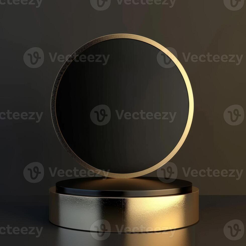 Minimalistic approach inviting viewers to customize the award podium with their own text or logos. photo