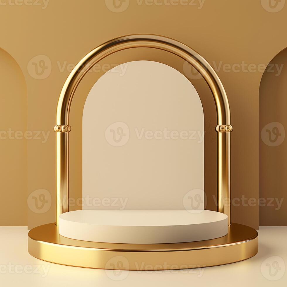 Professional image highlighting the elegance of an award podium against a blank backdrop photo