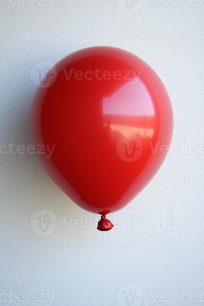 A red balloon with a red string attached to it photo