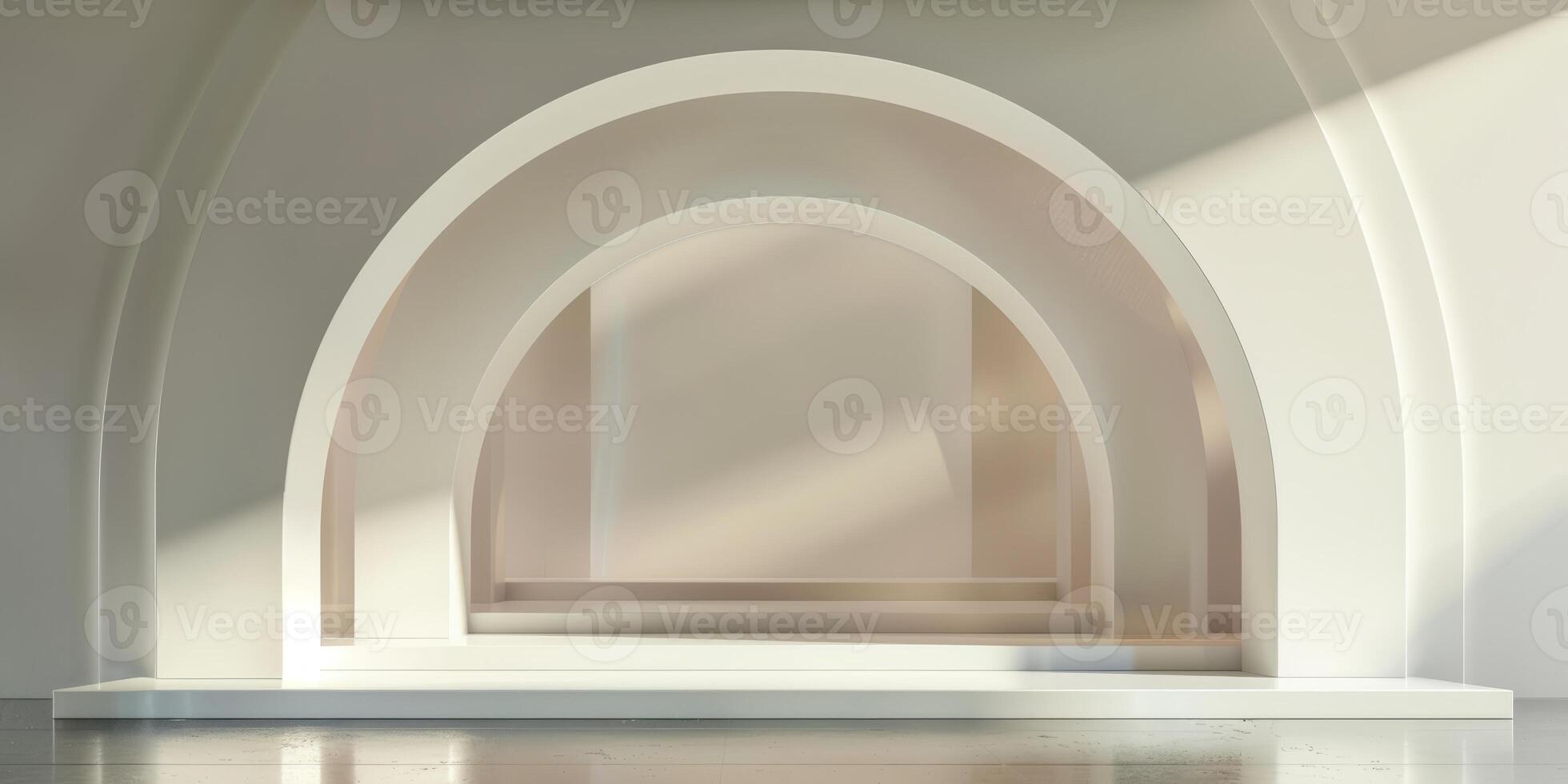 Modern display stage with a generous amount of blank space photo