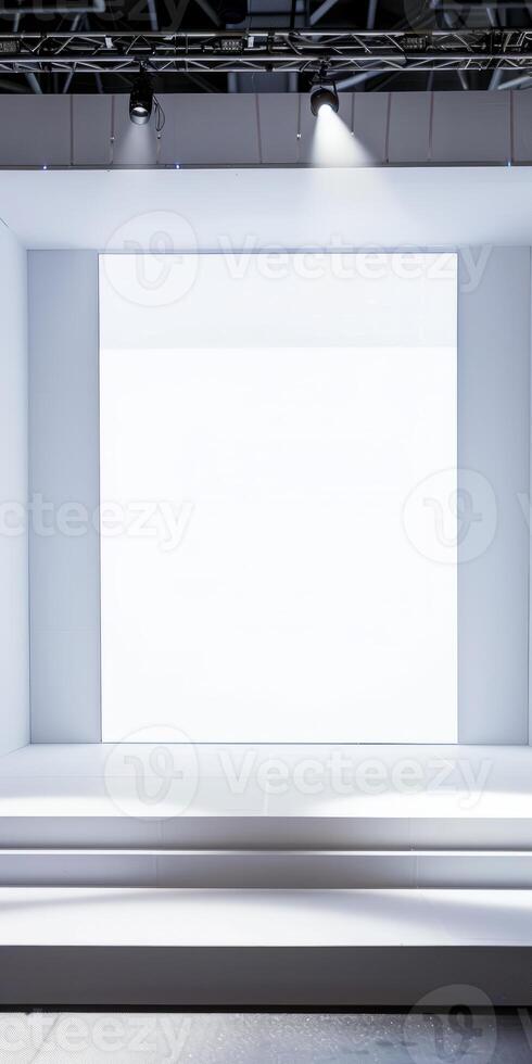 Minimalist Modern Stage with Bright Lighting and Clean White Background photo