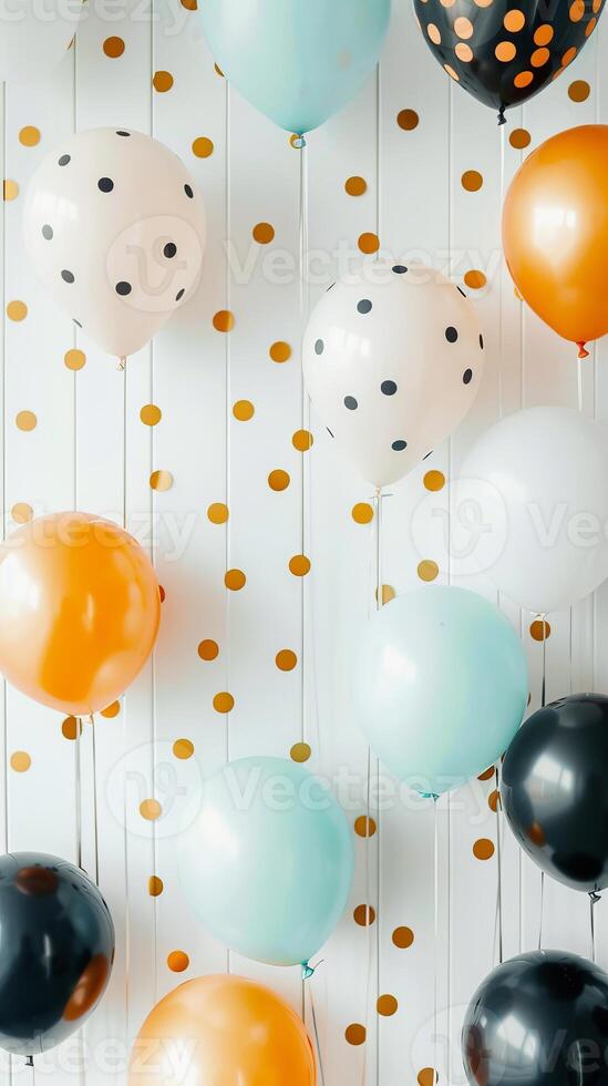 Chic celebration background with stylish party props photo
