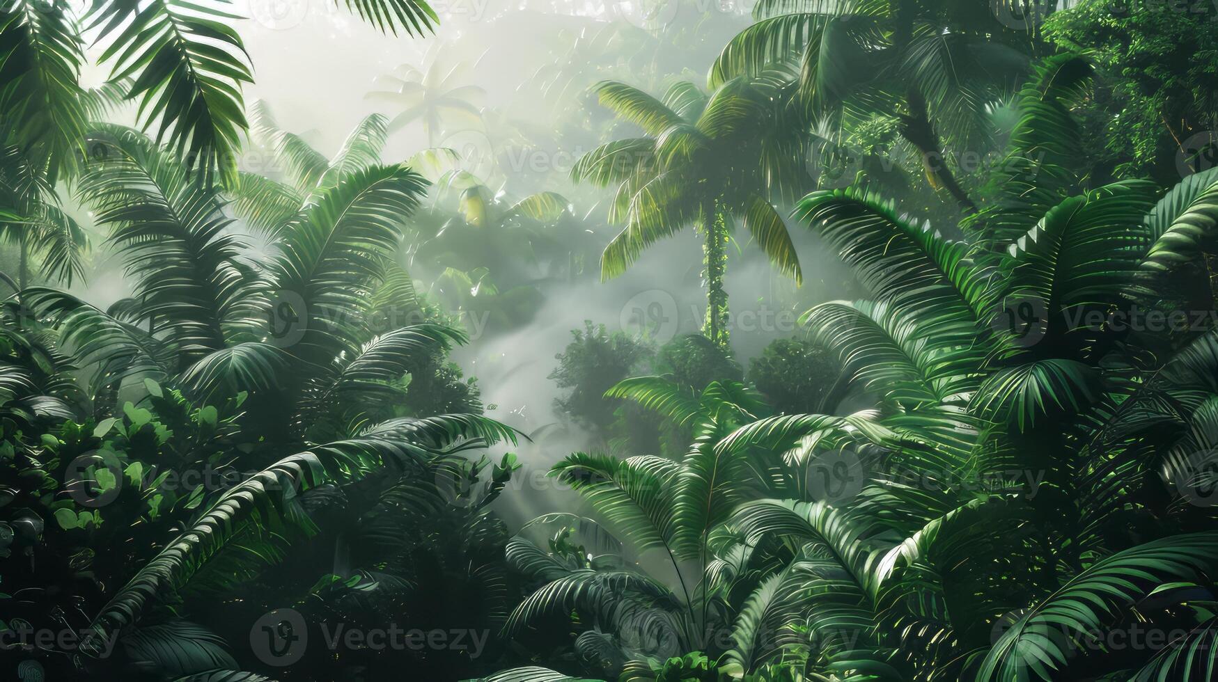 Clean, minimalistic rainforest scene. photo