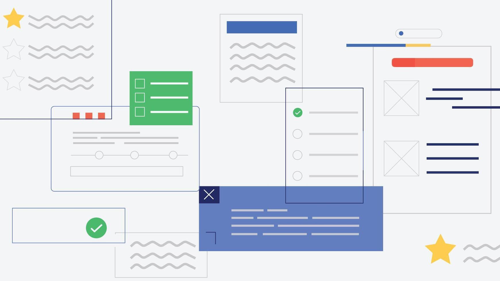 Web interface template vector