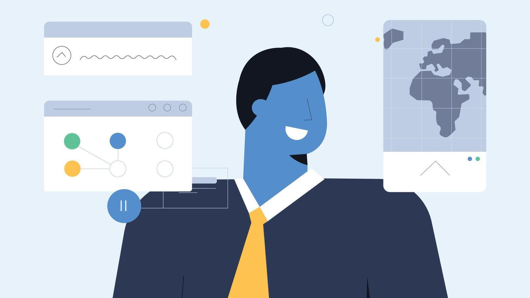 Website designer browsing the website vector