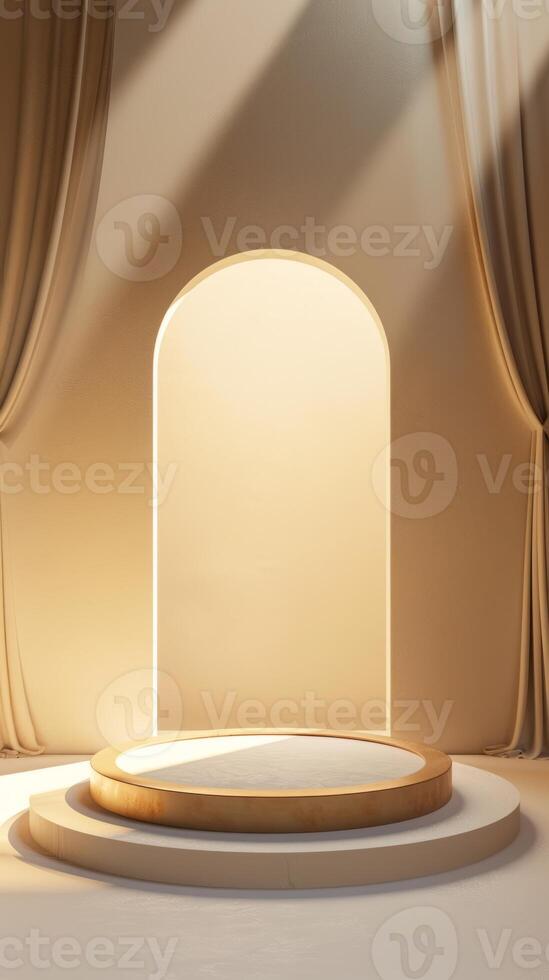 Professional image highlighting the elegance of an award podium against a clean backdrop photo