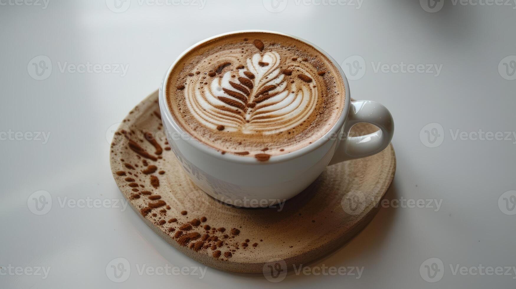 Simple elegance embodied in a cup of cappuccino on a coaster photo