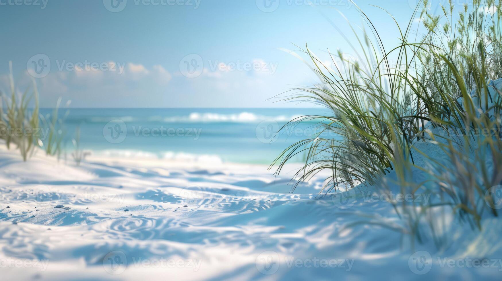 Tranquil beach scene with ample room for your custom text or graphics photo
