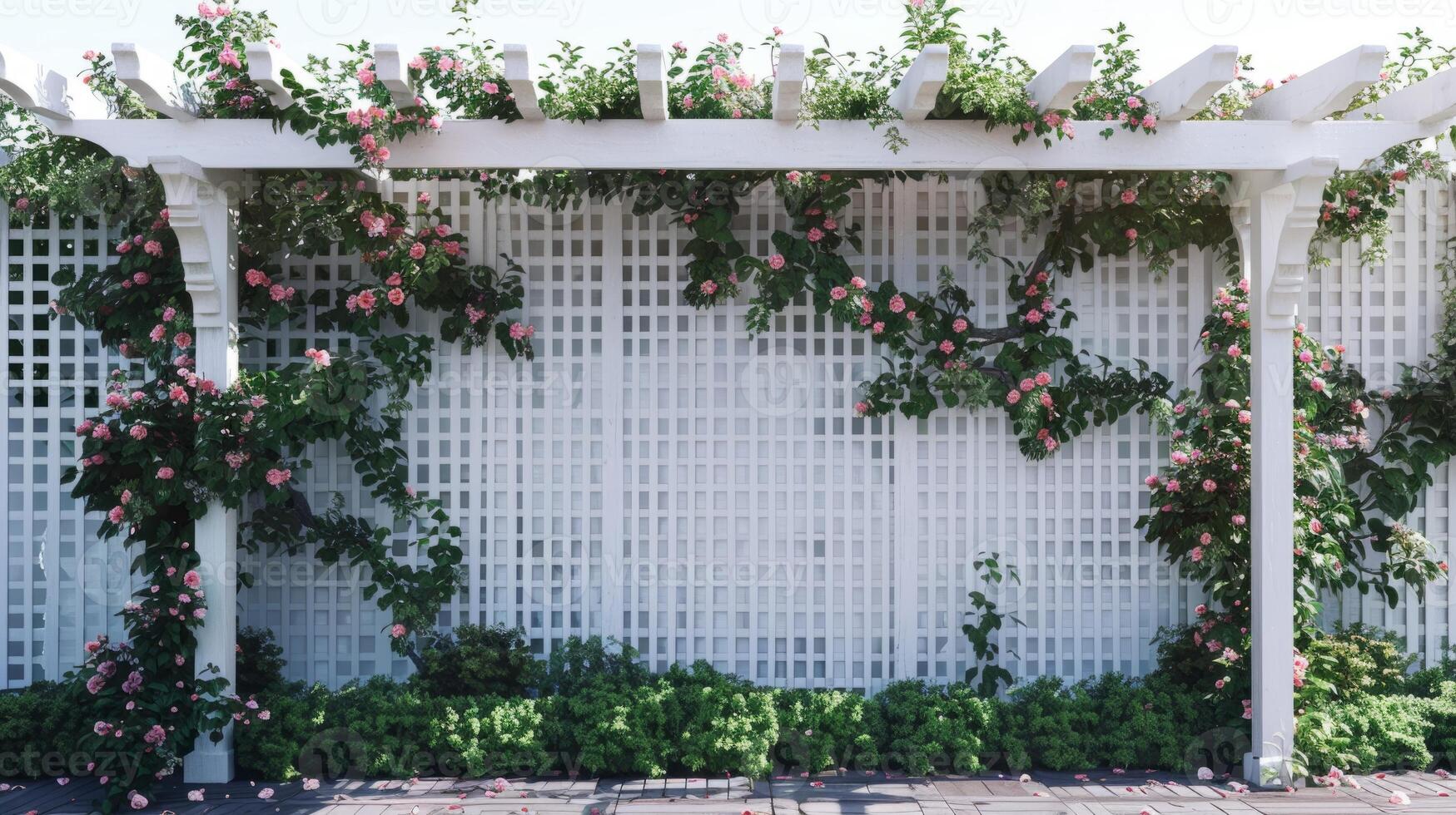 White garden pergola wall backdrop photo
