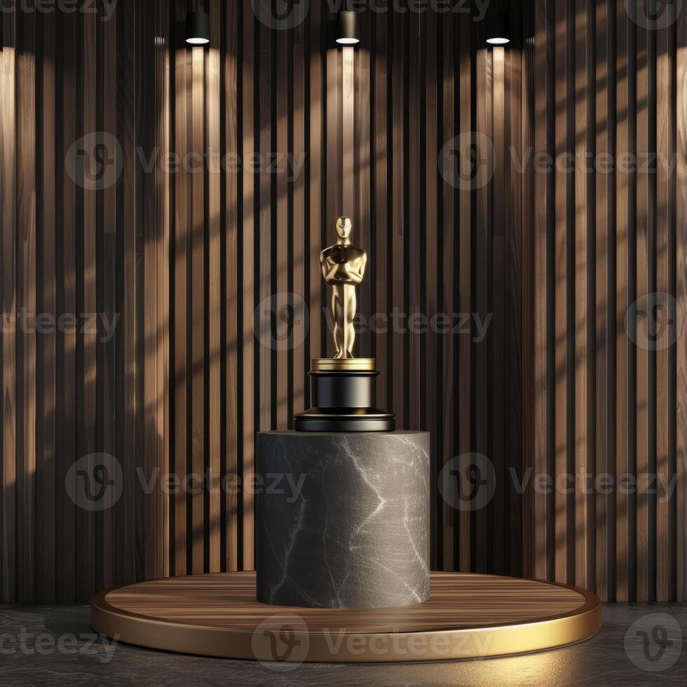 Neutral backdrop allows the award podium to shine as a symbol of excellence and achievement photo