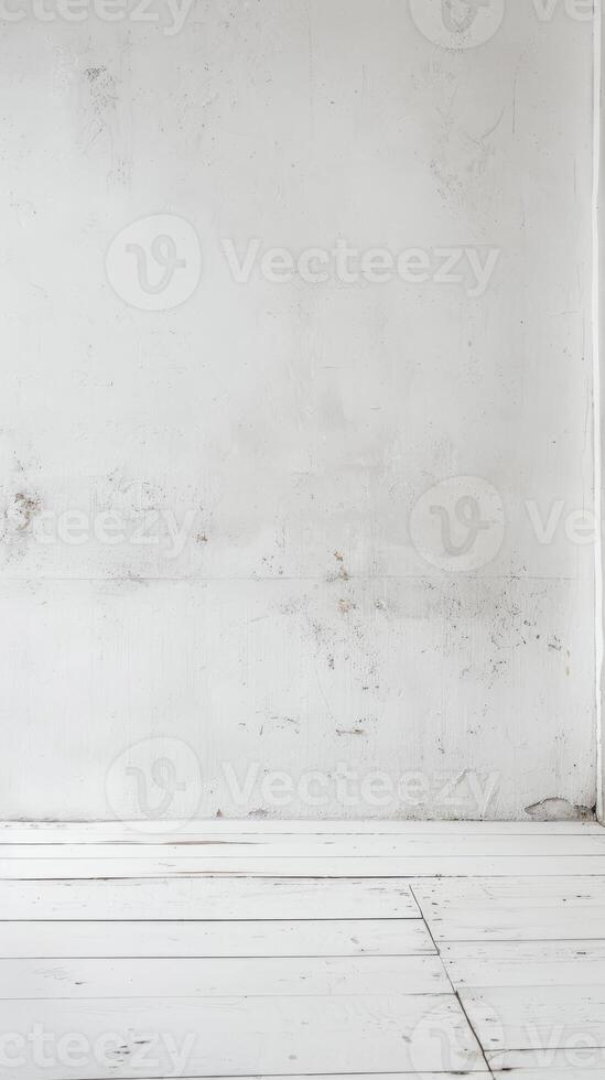 Minimalist White Wall and Floor Background with Subtle Texture photo