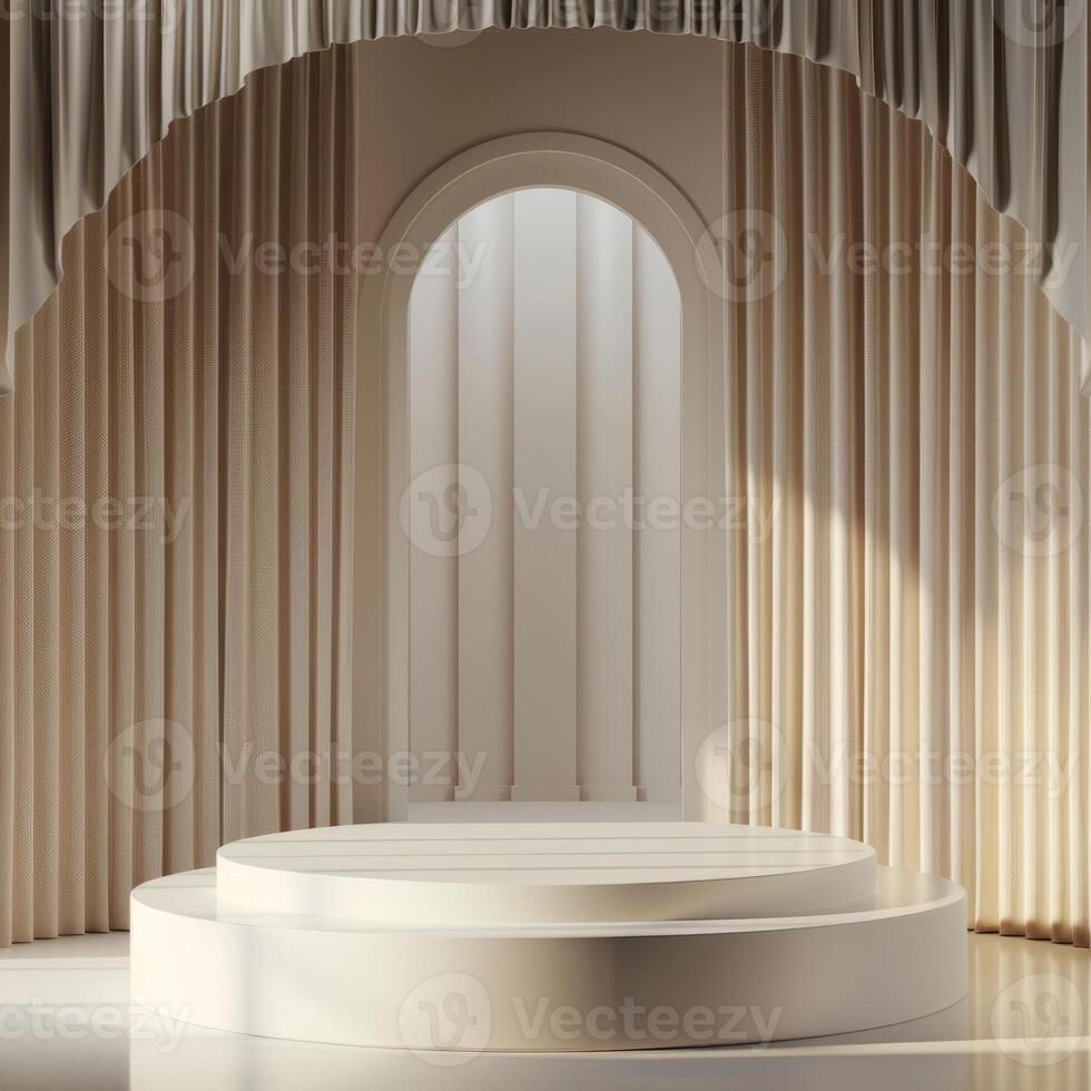 Neutral backdrop allows the award podium to shine as a symbol of excellence and achievement photo