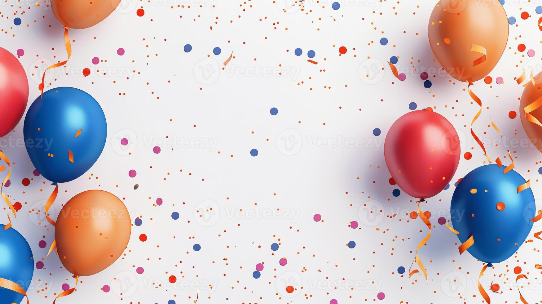 A colorful background with a bunch of balloons and confetti photo