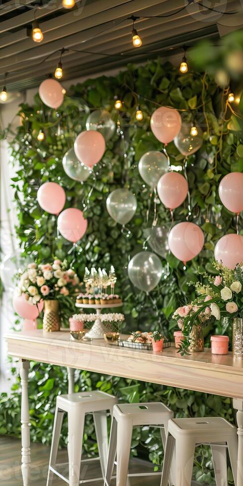 Basic party decor arranged against a simple yet impactful backdrop. photo