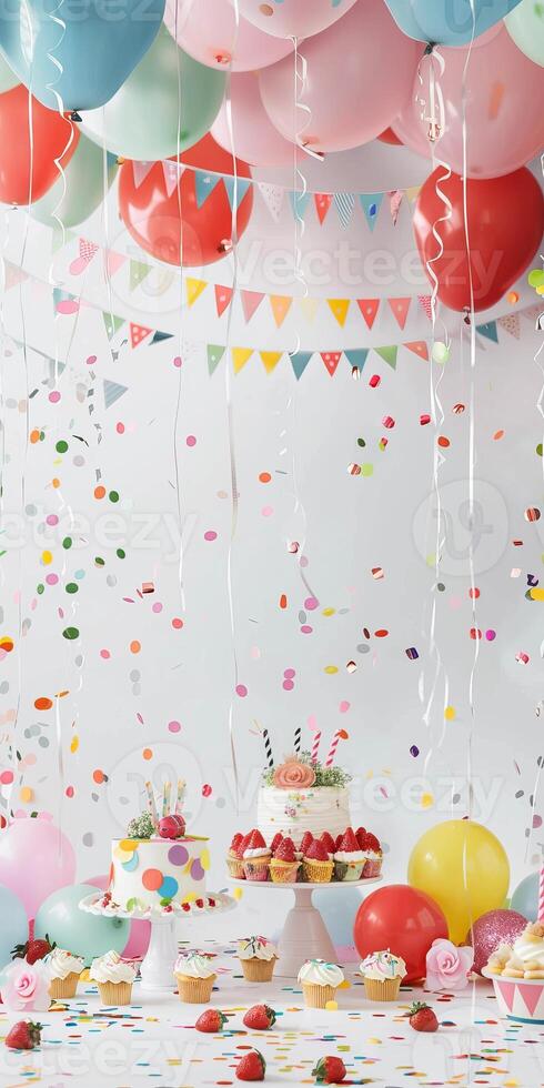 Classic celebration scene with traditional party decorations photo