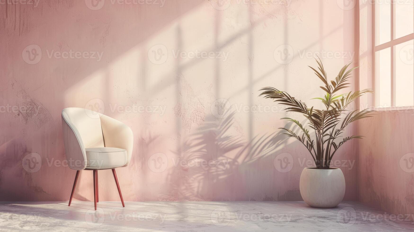 Soft gradient wall background adding a touch of subtle elegance to the scene. photo