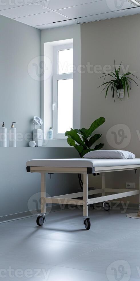 Uncluttered background in a physiotherapy environment ready for text insertion. photo