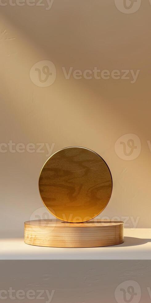 High-resolution image of an award podium against a neutral background photo