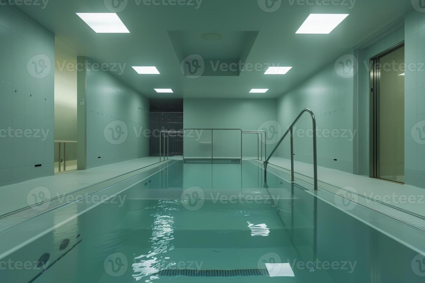 Minimalistic view of a hydrotherapy pool in a physiotherapy center. photo