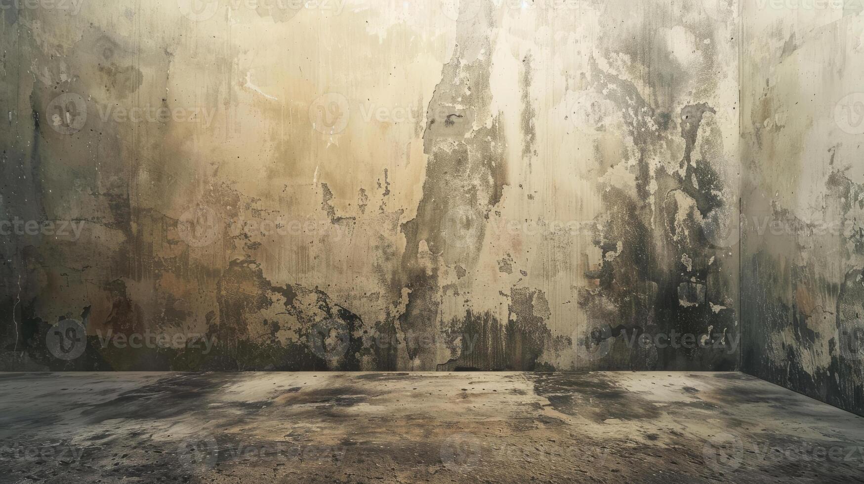 Aged Industrial Concrete Wall with Weathered Texture in Abandoned Building Interior photo