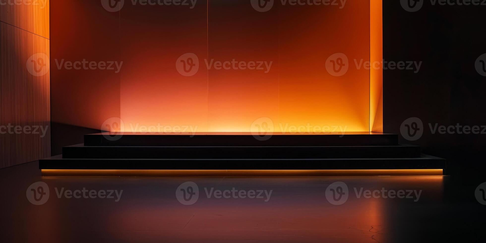 Silhouette of a sleek and organized display stage photo