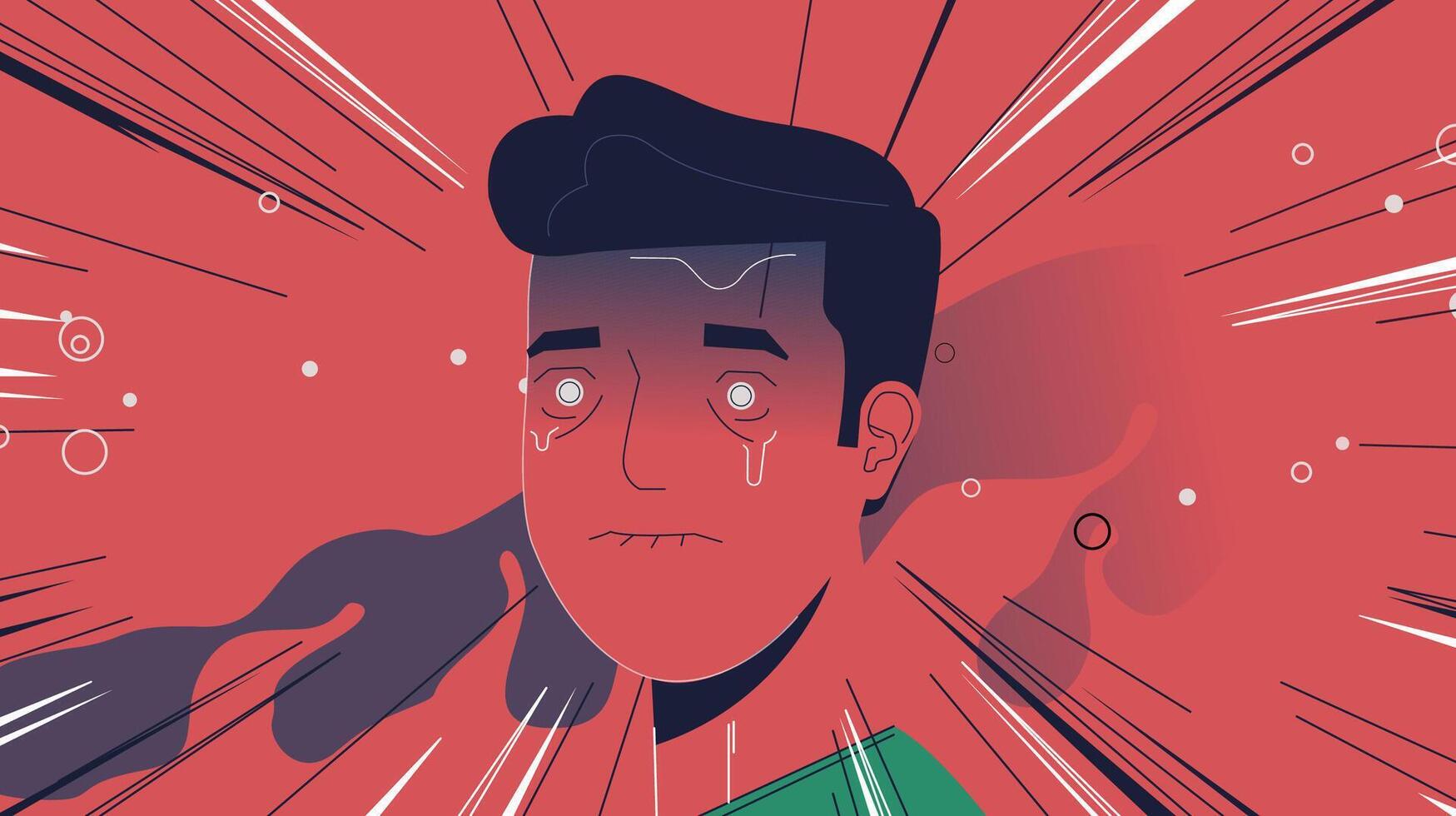 sad man modern design vector