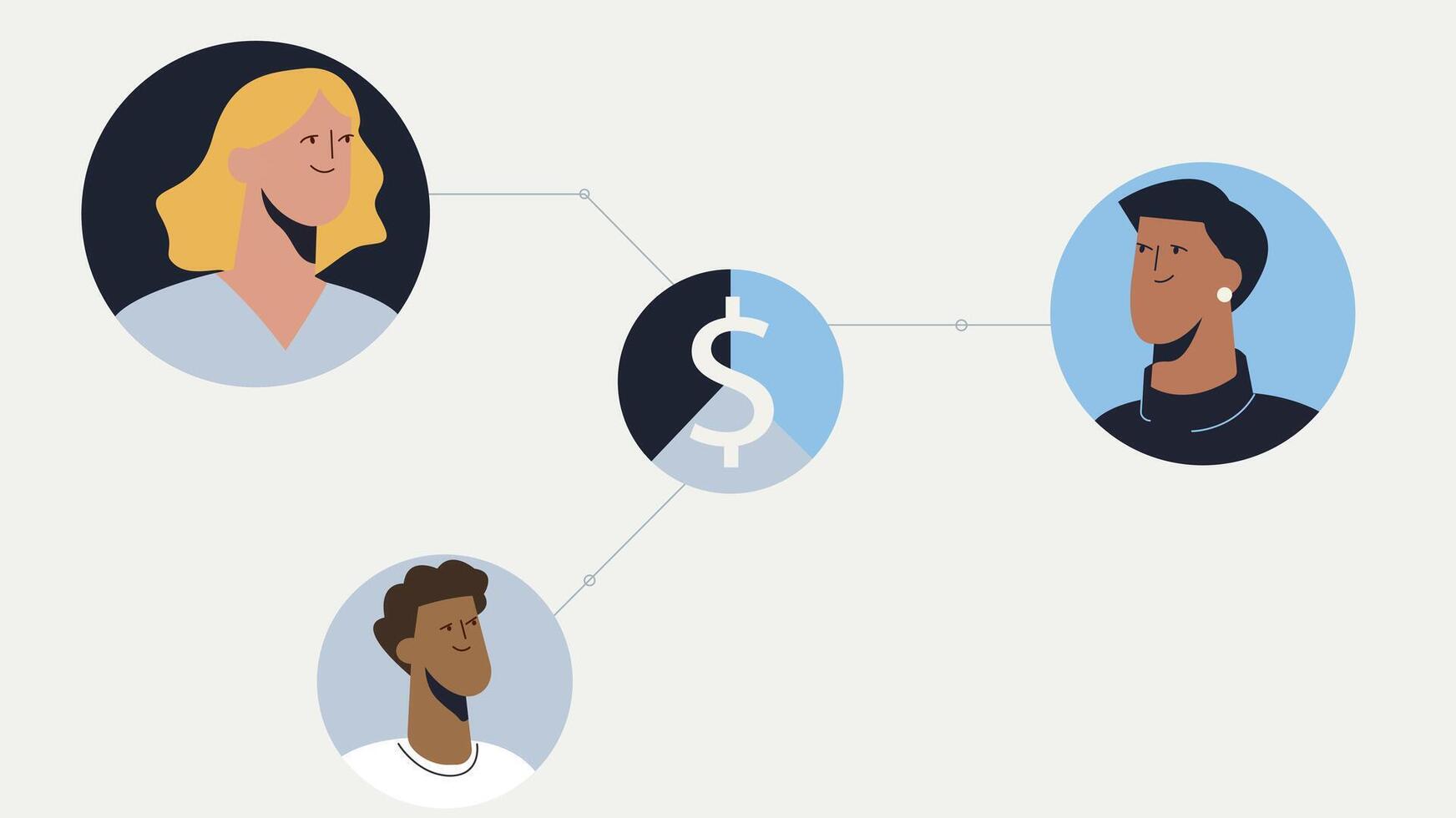 Illustration of an abstract social network scheme vector
