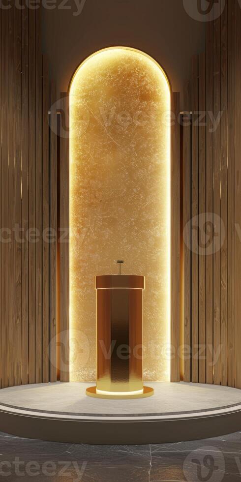 Neutral backdrop allows the award podium to shine as a symbol of excellence and achievement photo