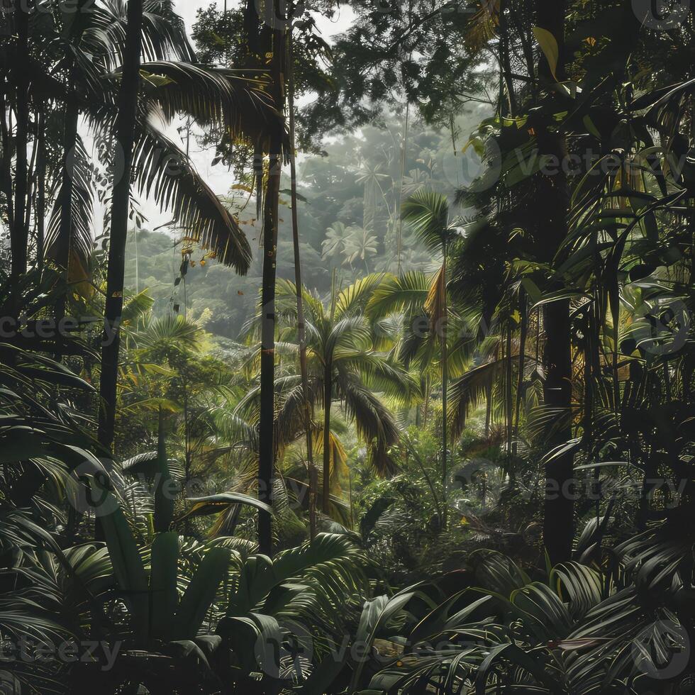 Simple lines of lush tropical forest. photo