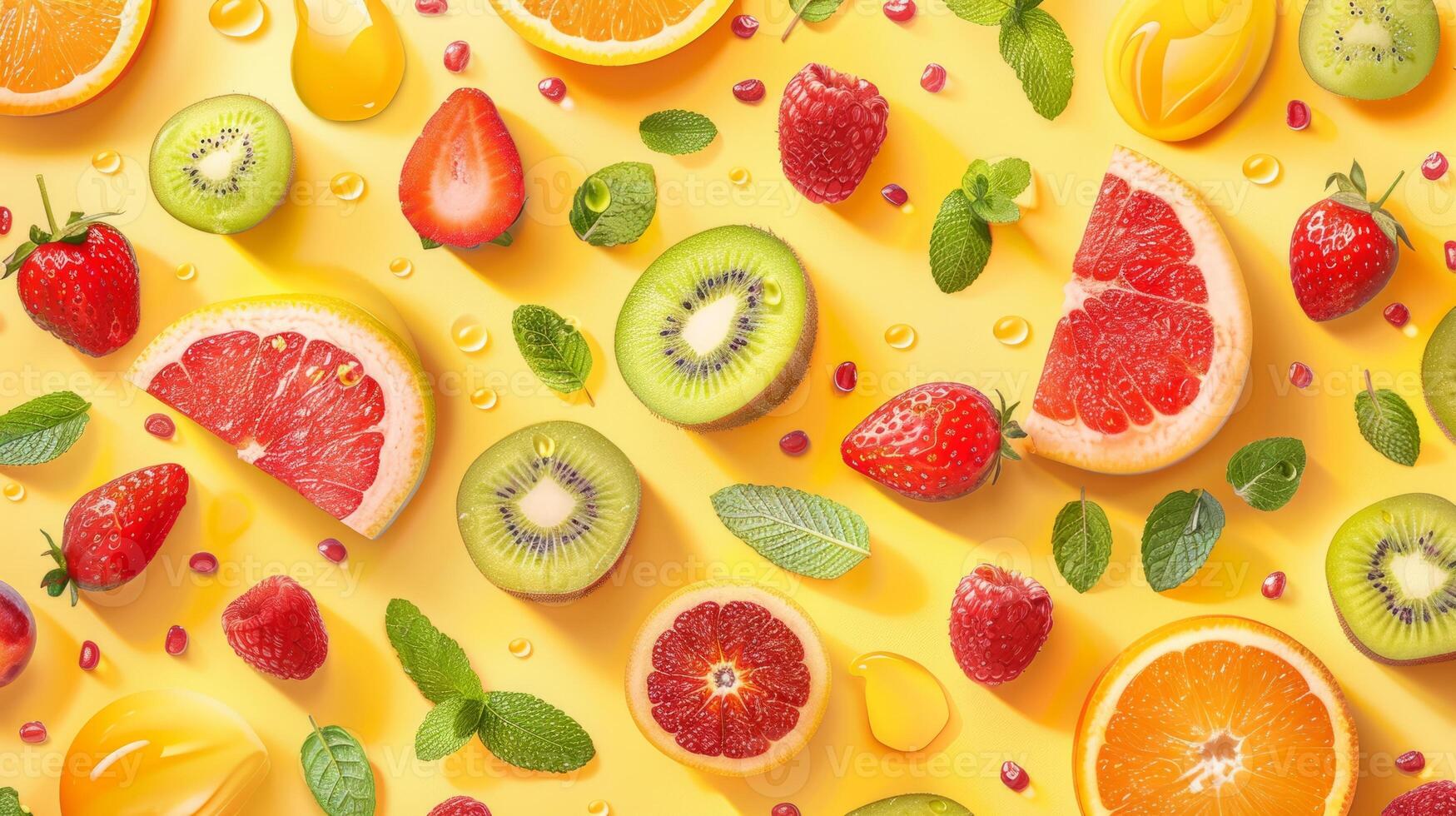 Refreshing summer fruit pattern with space for personalized messages or branding photo