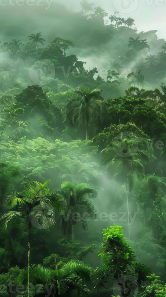 Simple, clean lines of tropical rainforest. photo