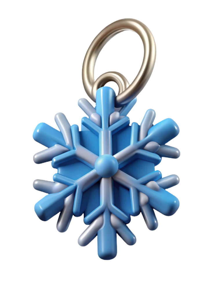 Artistic Snowflake Keychain Charm png