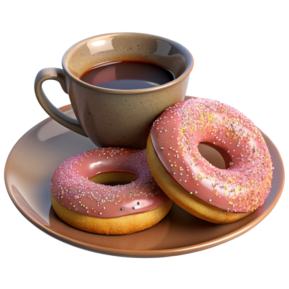 Cup of Coffee with Donuts Perfection png