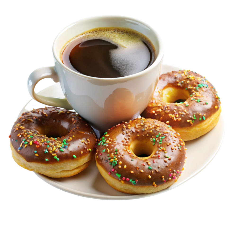 Coffee and Donuts on a Cozy Table png