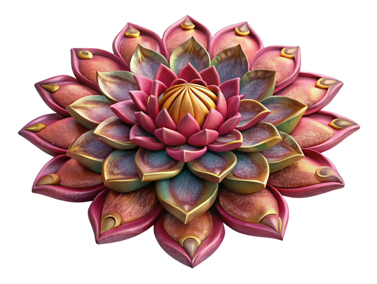 Radiant Lotus at the Center of a Rangoli Display png