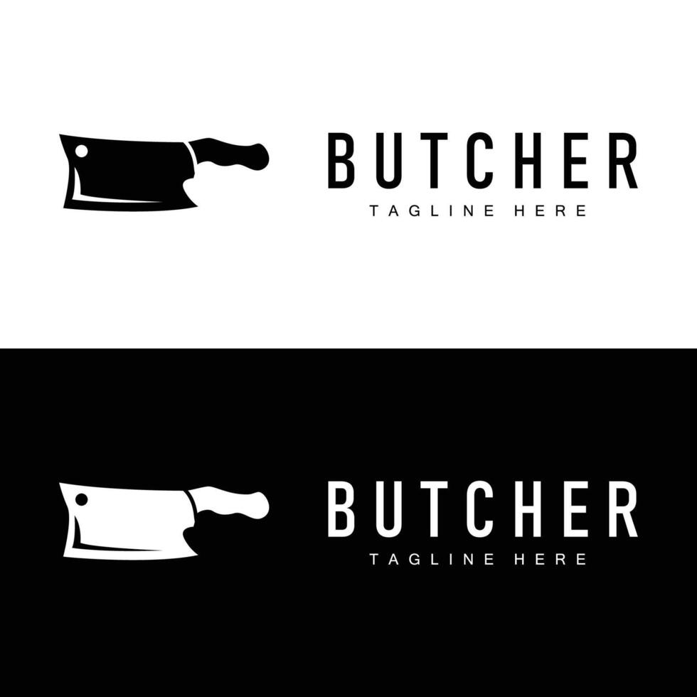 design butcher logo simple concept vector