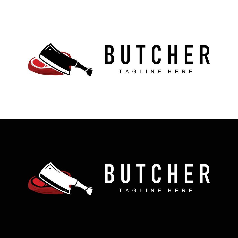 design butcher logo meat cutting vector