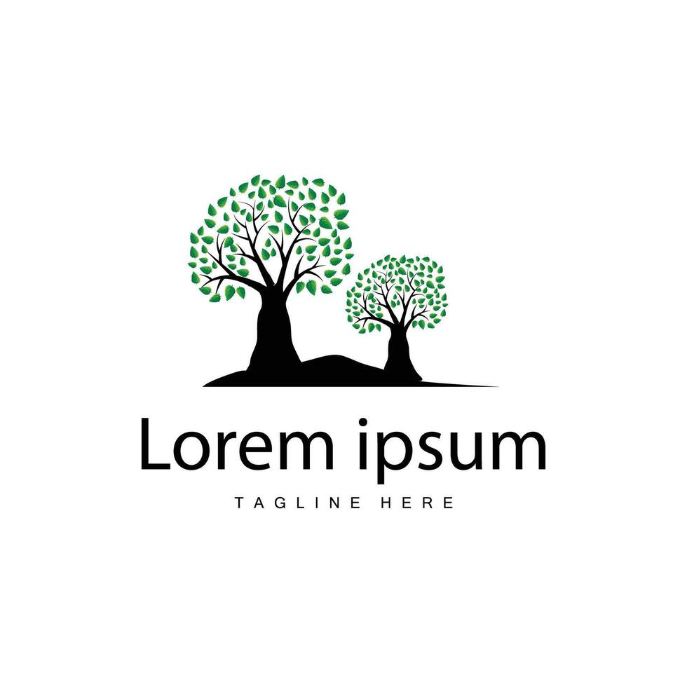 green nature tree logo play tree design vector