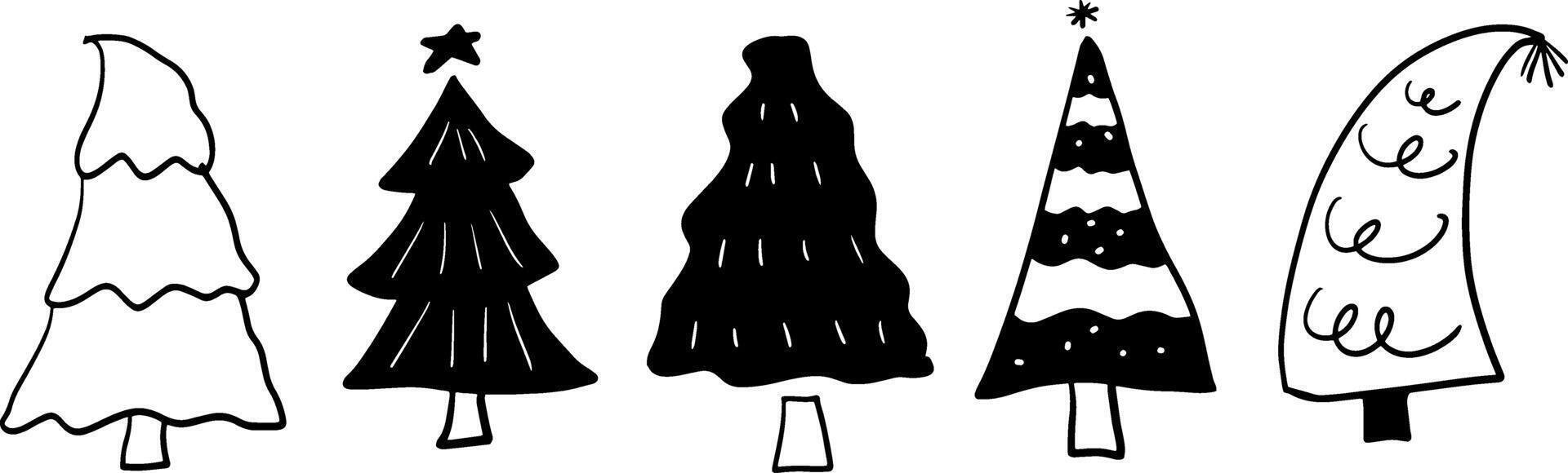 Cute Pine Tree Doodles for Nature-Inspired Designs vector