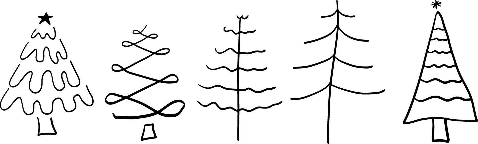 Cute Hand-Drawn Pines for Forest and Wilderness Designs vector