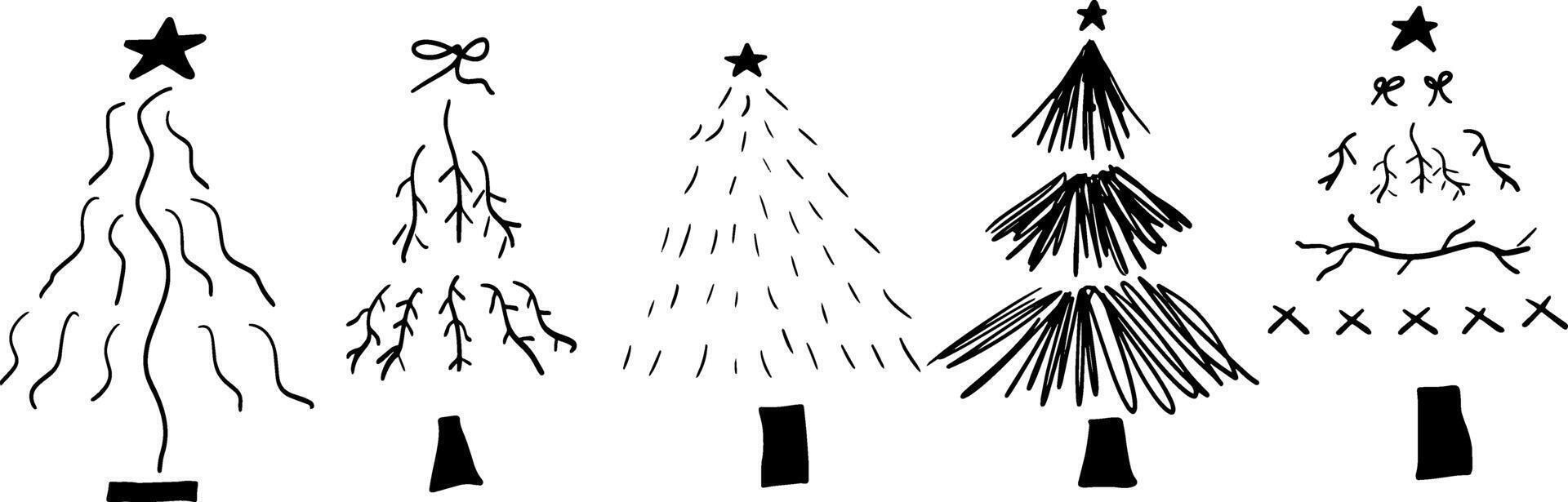 Minimal Doodle Pines for Creative Forest Creations vector