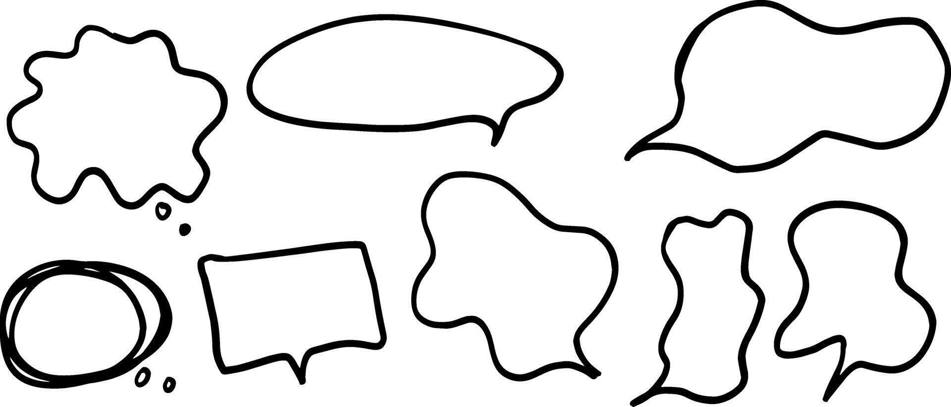 Hand-Drawn Speech Bubble Set for Communication Artwork vector