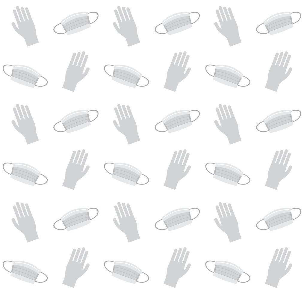 Seamless pattern of face mask and gloves vector