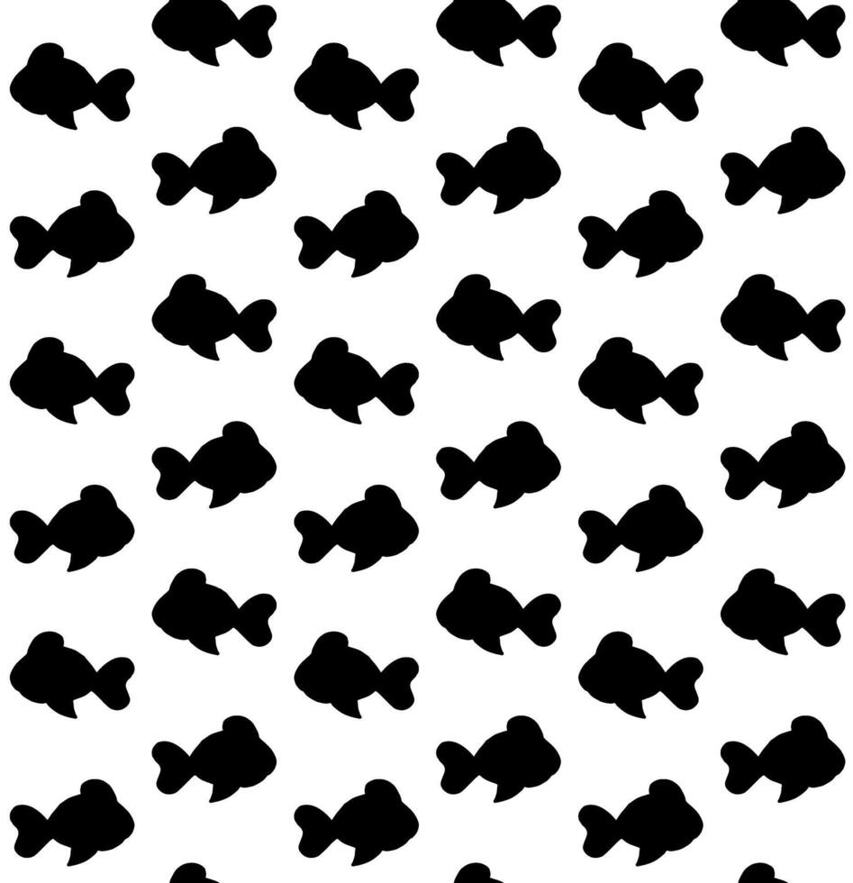 Seamless pattern of hand drawn fish vector