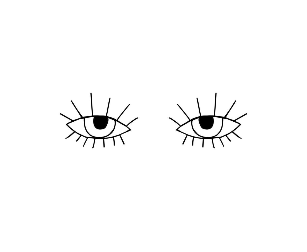 Hand drawn doodle sketch eye vector