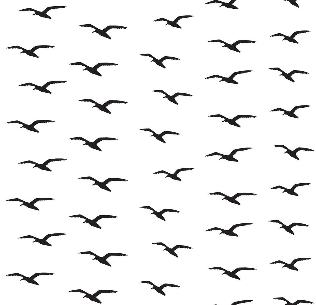 Seamless pattern of seagull birds flock vector