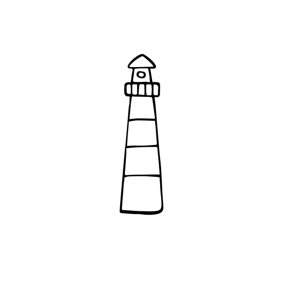 Hand drawn doodle sketch lighthouse vector