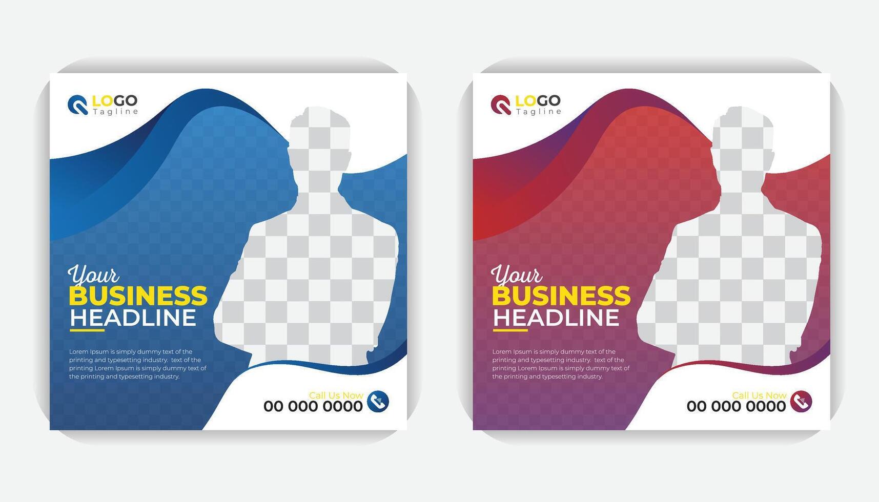 Colorful and abstract business social media post banner template for your online business promo vector