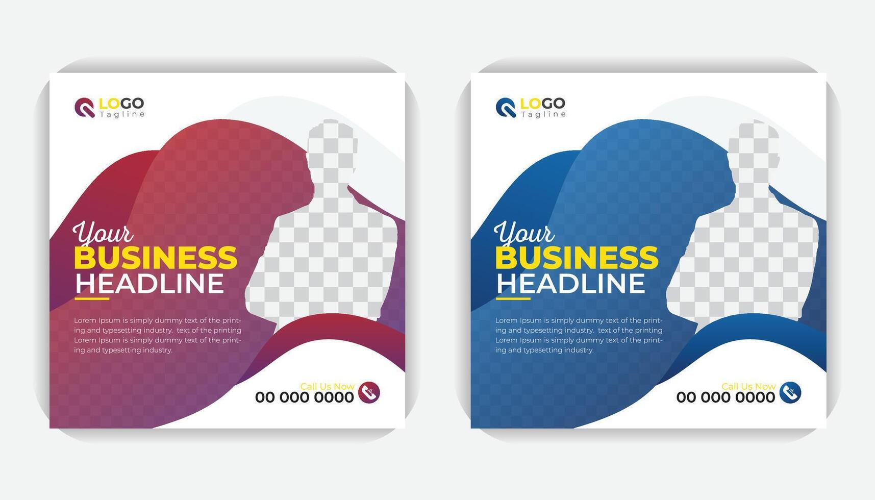 Digital business marketing post banner design, colorful and stylish Creative layout square banner or social media post design vector