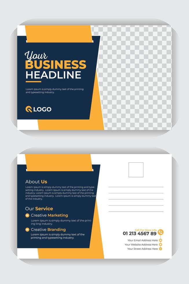 Creative Idea unique style Professional postcard design template, corporate business postcard design for your business. Corporate, luxury, professional postcard template vector
